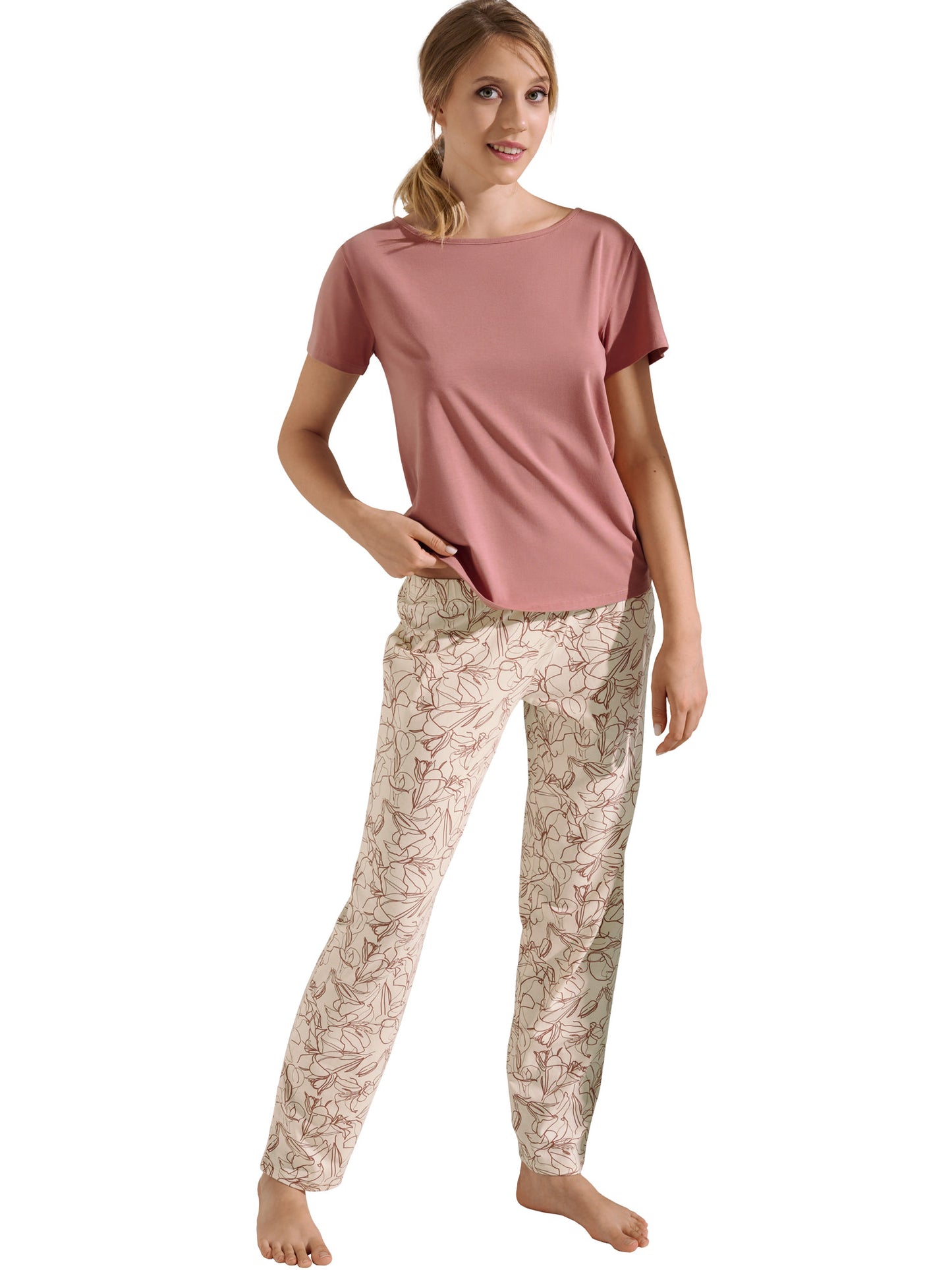 Pyjama pantalon t-shirt manches courtes Nina Lisca