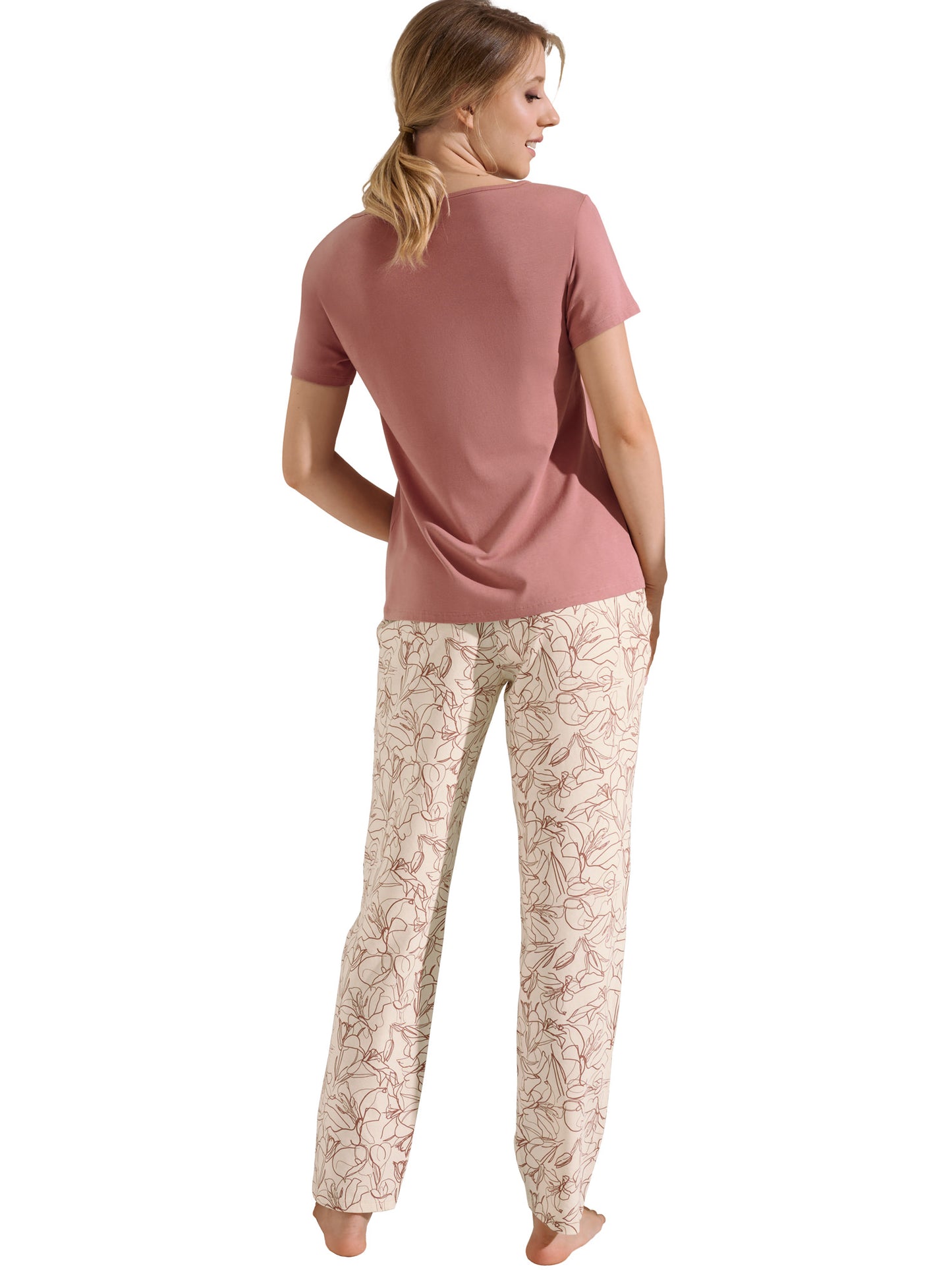 Pyjama pantalon t-shirt manches courtes Nina Lisca