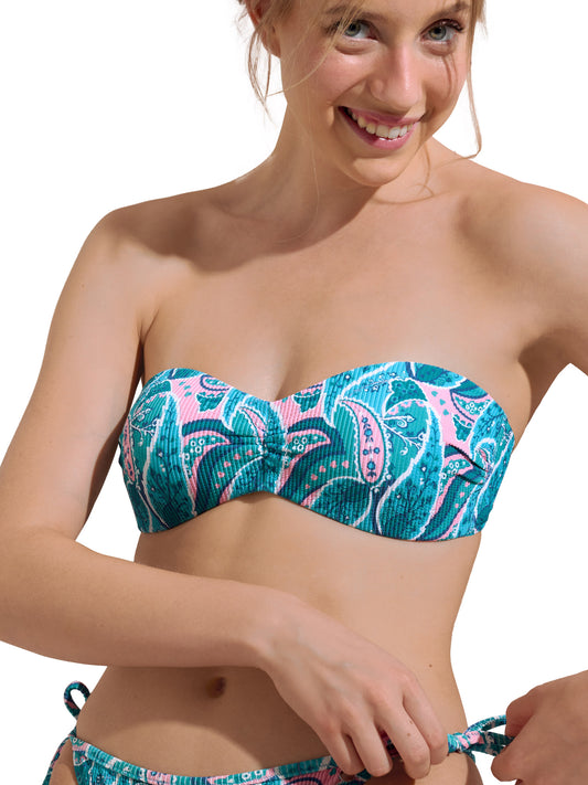 Haut maillot de bain bandeau préformé sans armatures Kavala Lisca Cheek