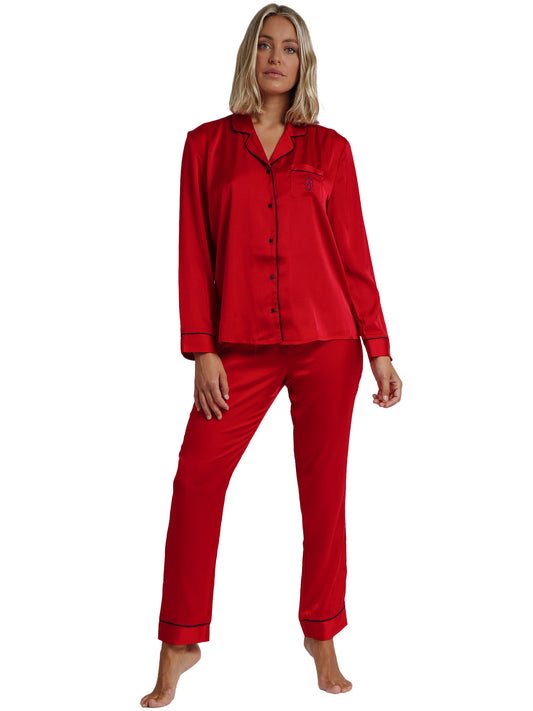 Pyjama satin tenue d'intérieur chemise et pantalon Classic Admas