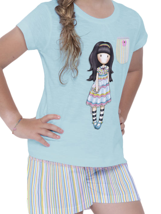 Pyjama short t-shirt And All Things Nice Santoro bleu Admas