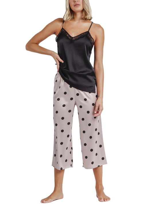 Pyjama tenue d'intérieur pantalon palazzo caraco Elegant Dots Admas