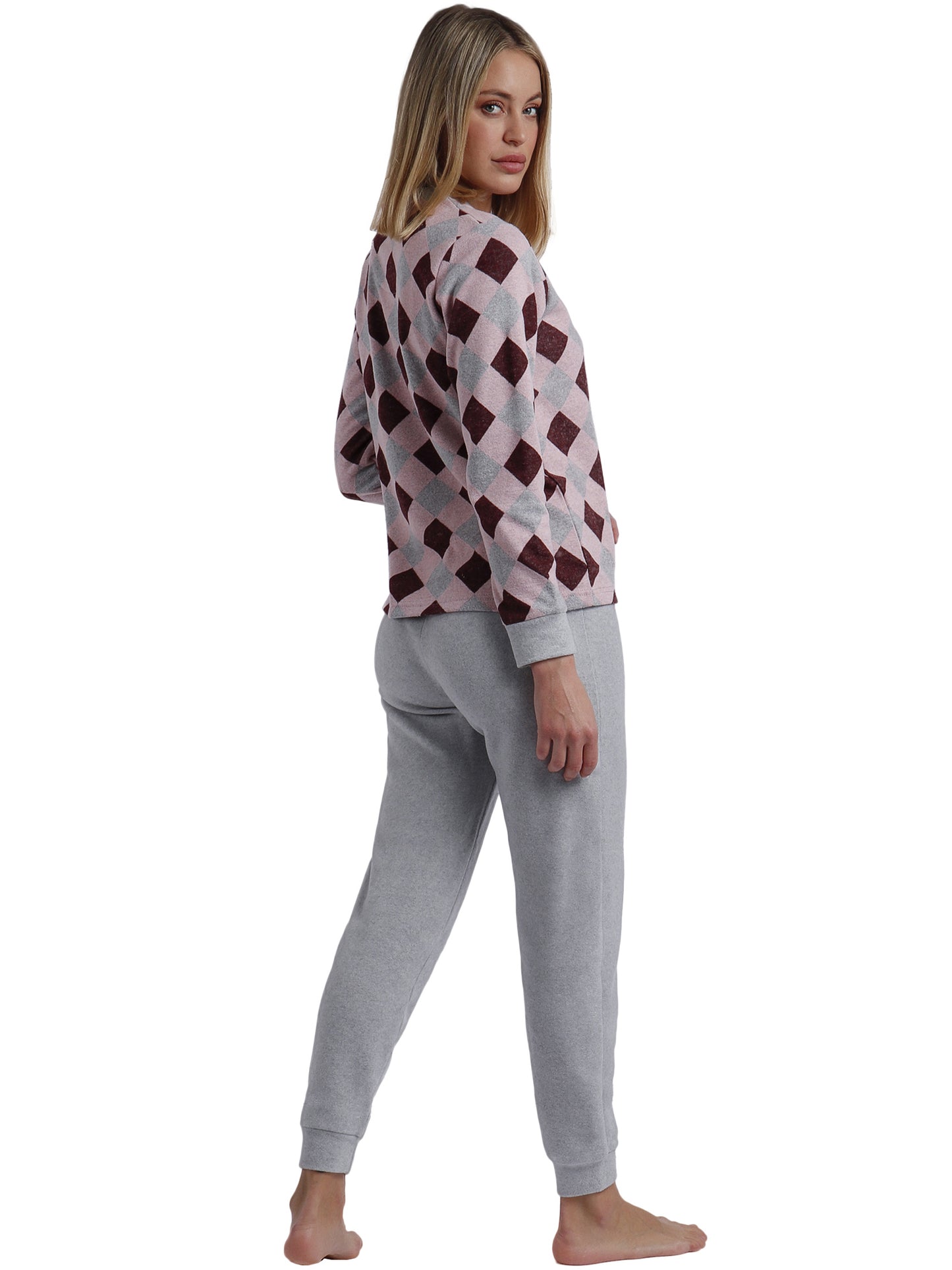 Pyjama tenue d'intérieur pantalon et haut manches longues Harlequin Admas