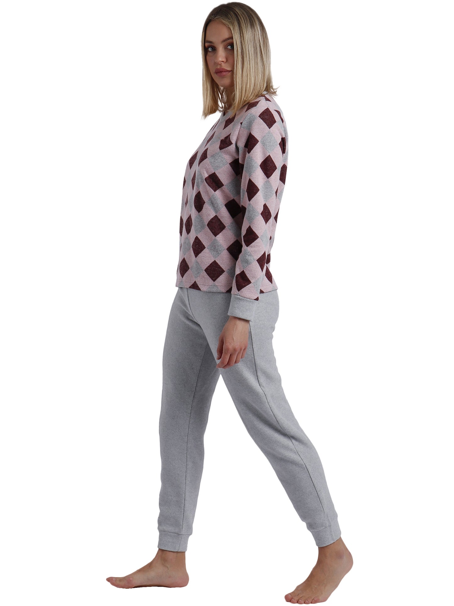 Pyjama tenue d'intérieur pantalon et haut manches longues Harlequin Admas