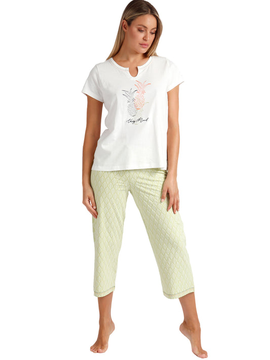 Pyjama tenue d'intérieur pantalon palazzo t-shirt Vacay Mood Admas