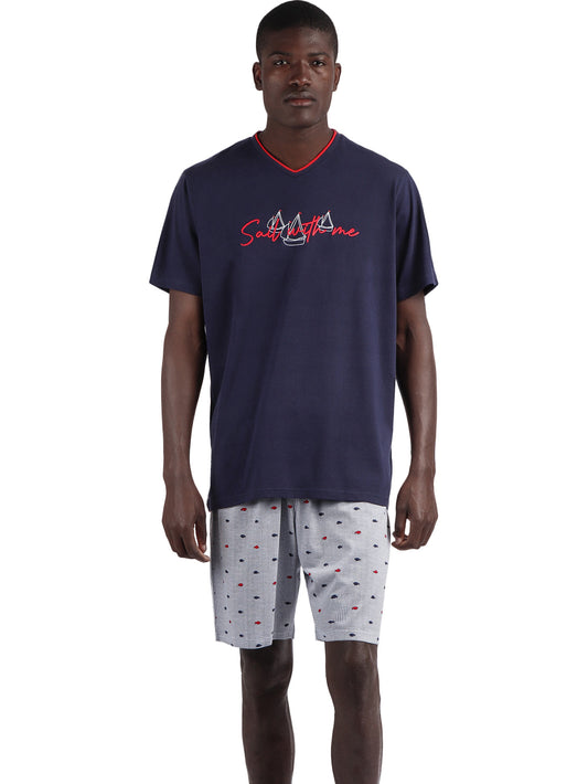 Pyjama tenue d'intérieur short t-shirt Sailing Admas