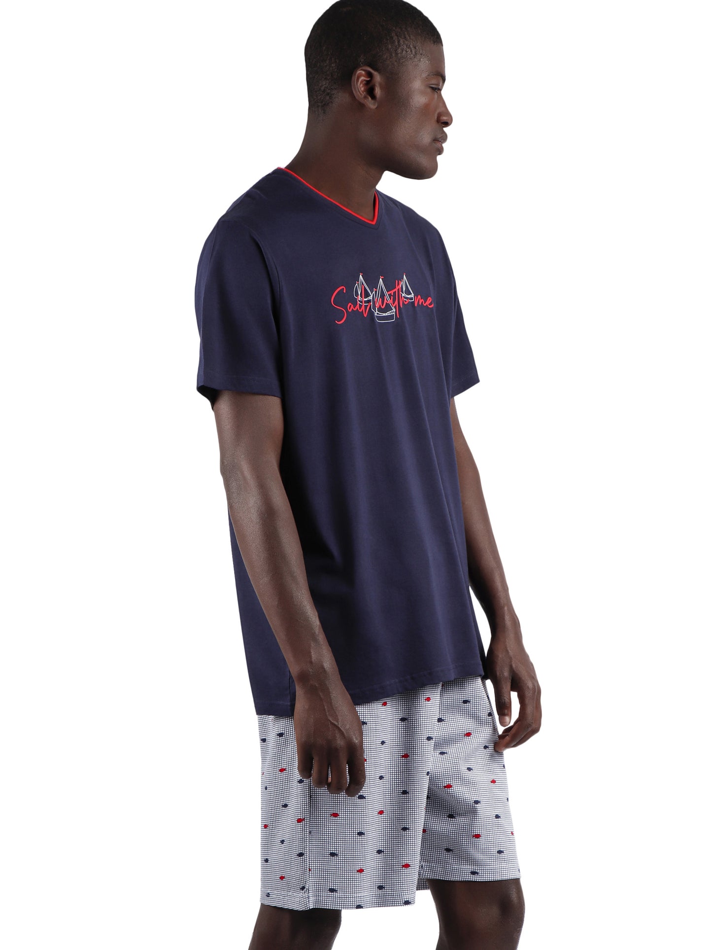 Pyjama tenue d'intérieur short t-shirt Sailing Admas