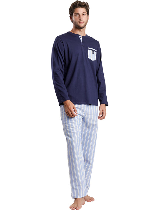 Pyjama pantalon top manches longues Stripest Admas