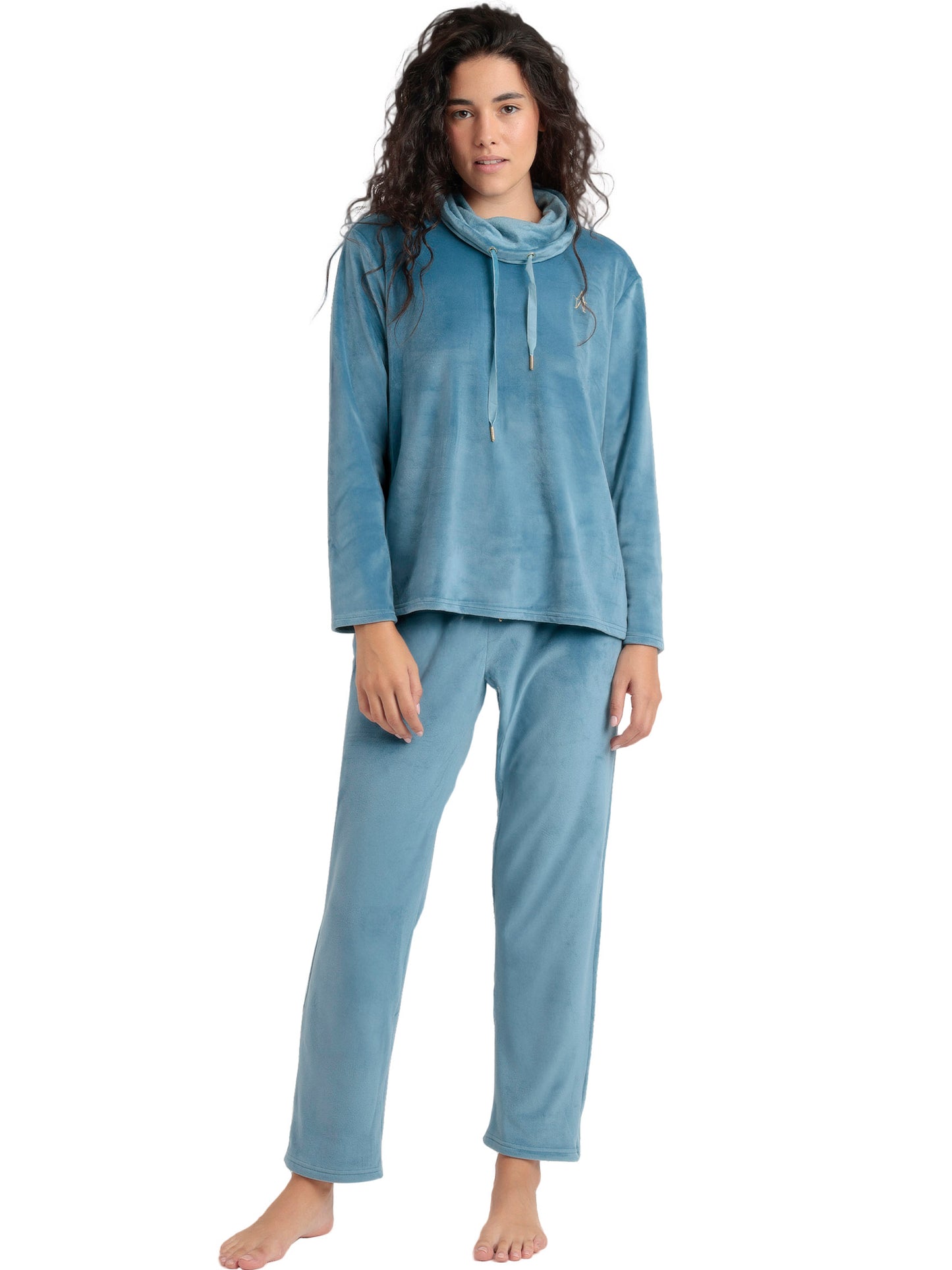 Pyjama velours pantalon sweat à col montant Luxury Velvet Admas