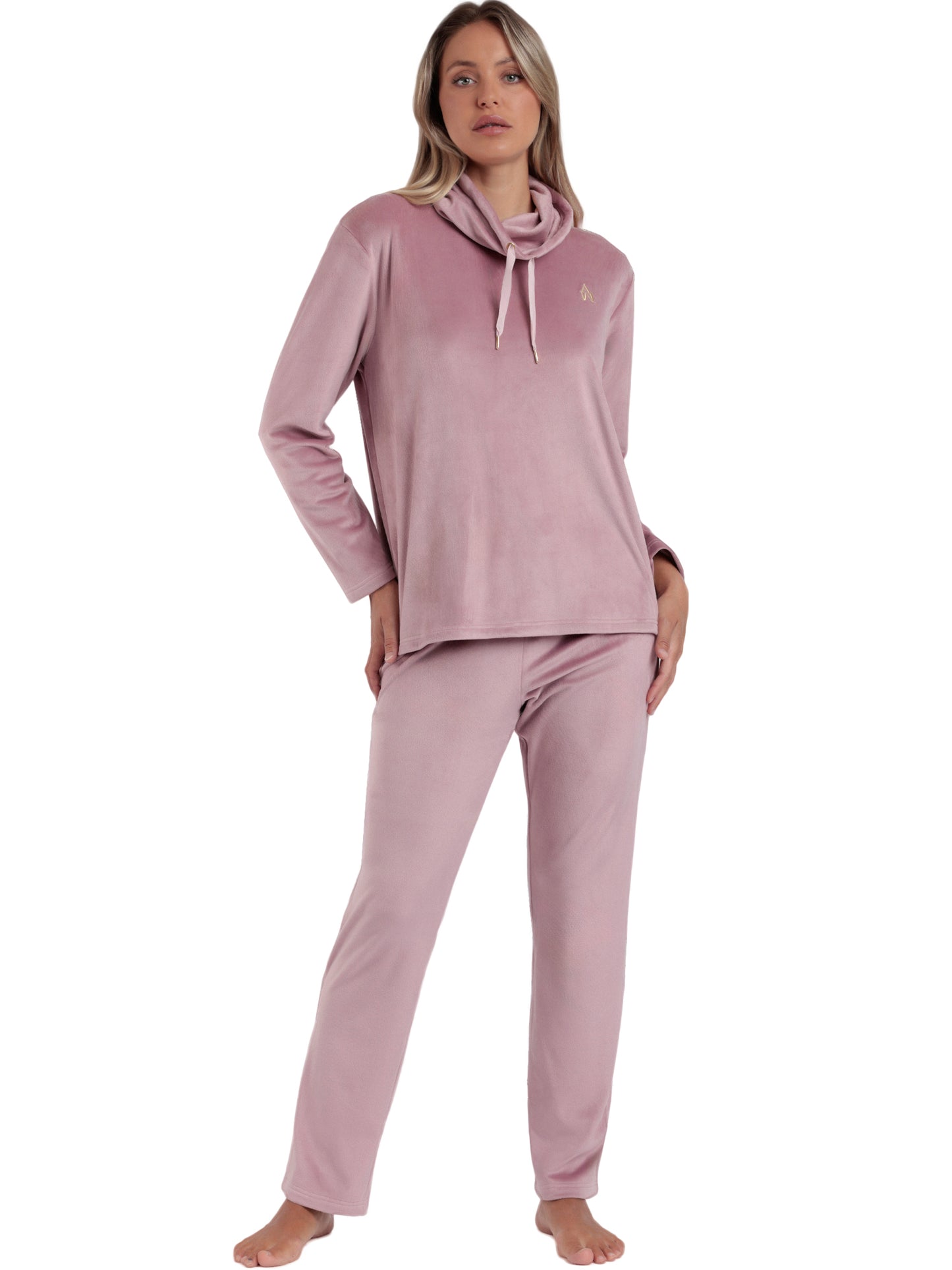 Pyjama velours pantalon sweat à col montant Luxury Velvet Admas