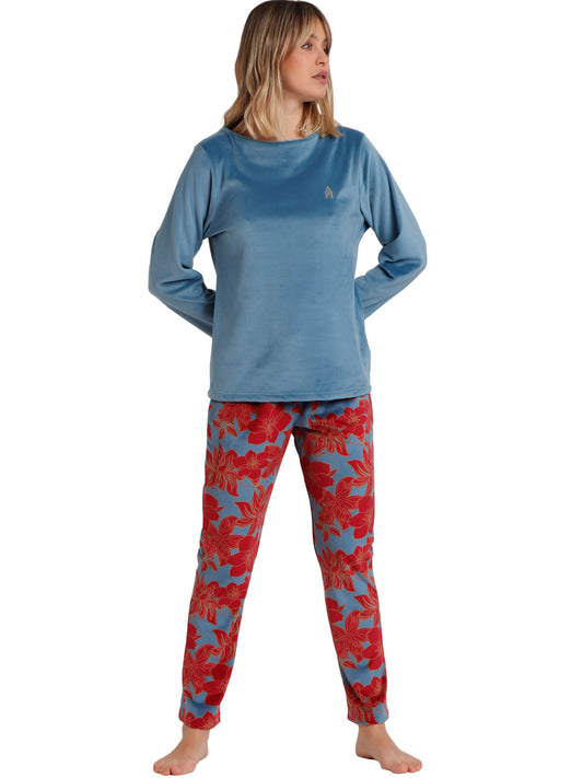 Pyjama pantalon top manches longues Velours Calentito Luxury Admas