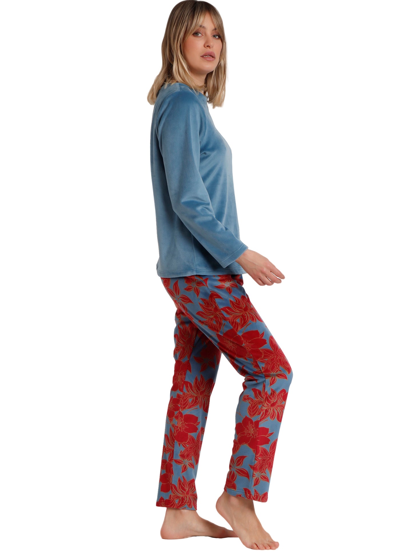 Pyjama pantalon top manches longues Velours Calentito Luxury Admas