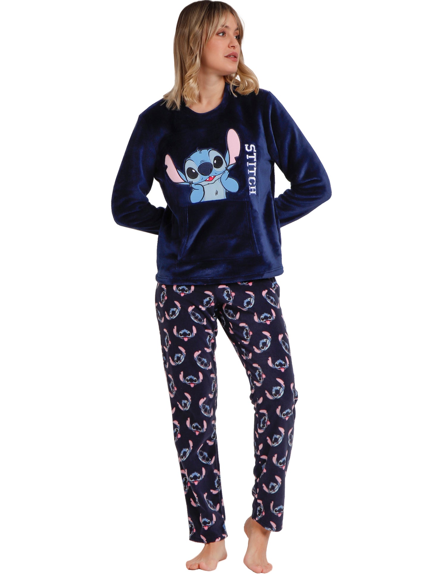 Pyjama tenue pantalon top manches longues Stitch Faces Disney Admas