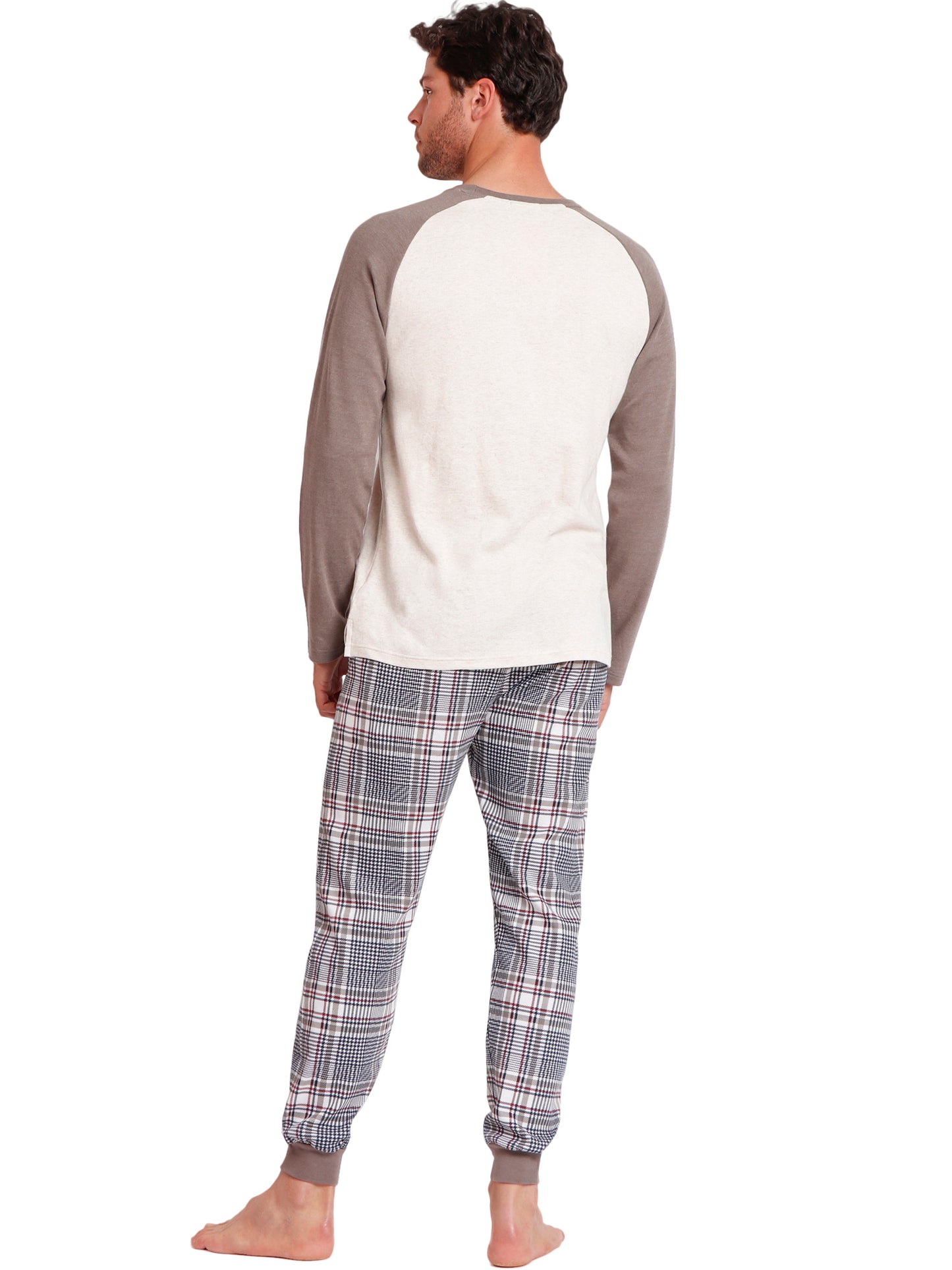 Pyjama tenue d'intérieur pantalon top manches longues Boston Admas