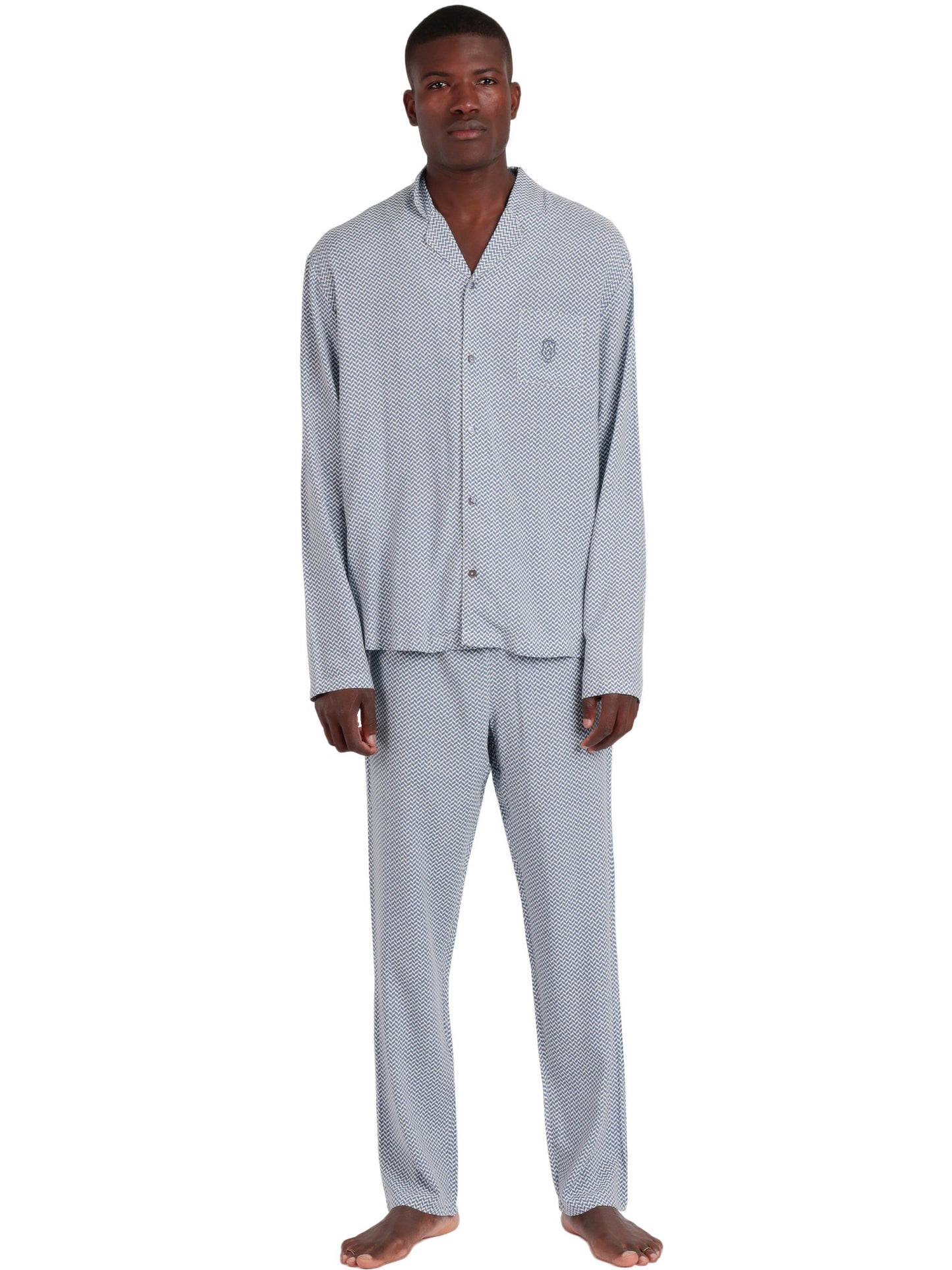 Pyjama tenue d'intérieur pantalon chemise manches longues Classic Spiga Admas