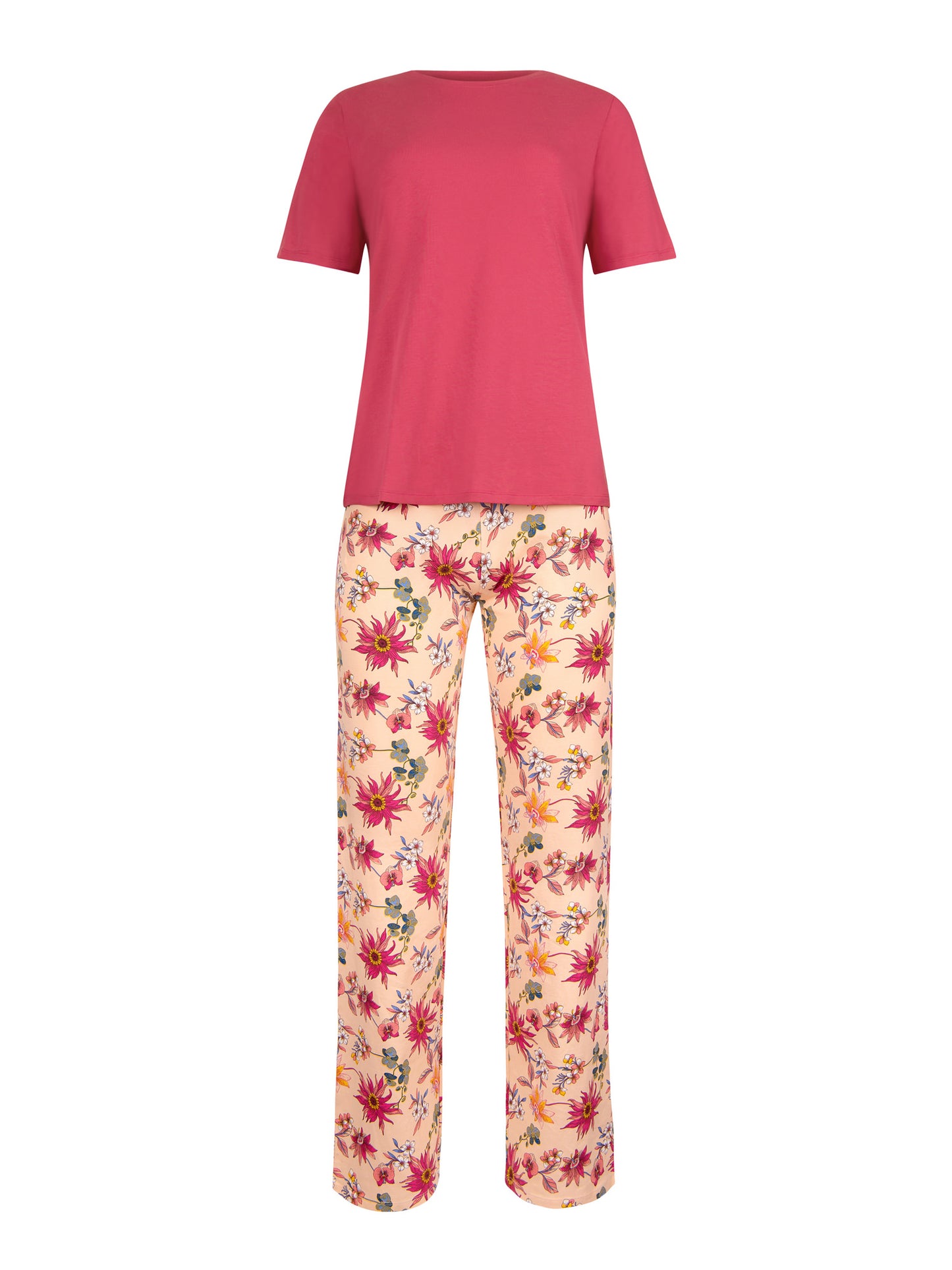 Pyjama pantalon t-shirt manches courtes Flowers Lisca Cheek