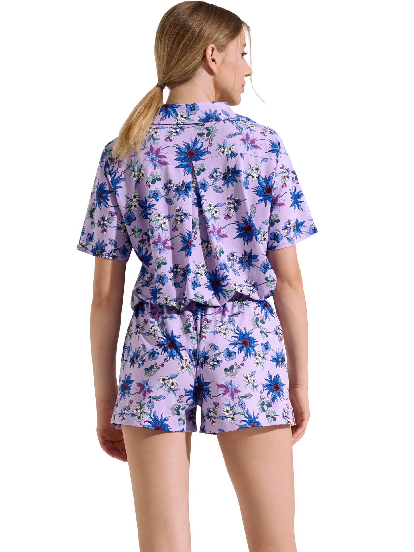 Pyjama short chemise manches courtes Flowers Lisca Cheek