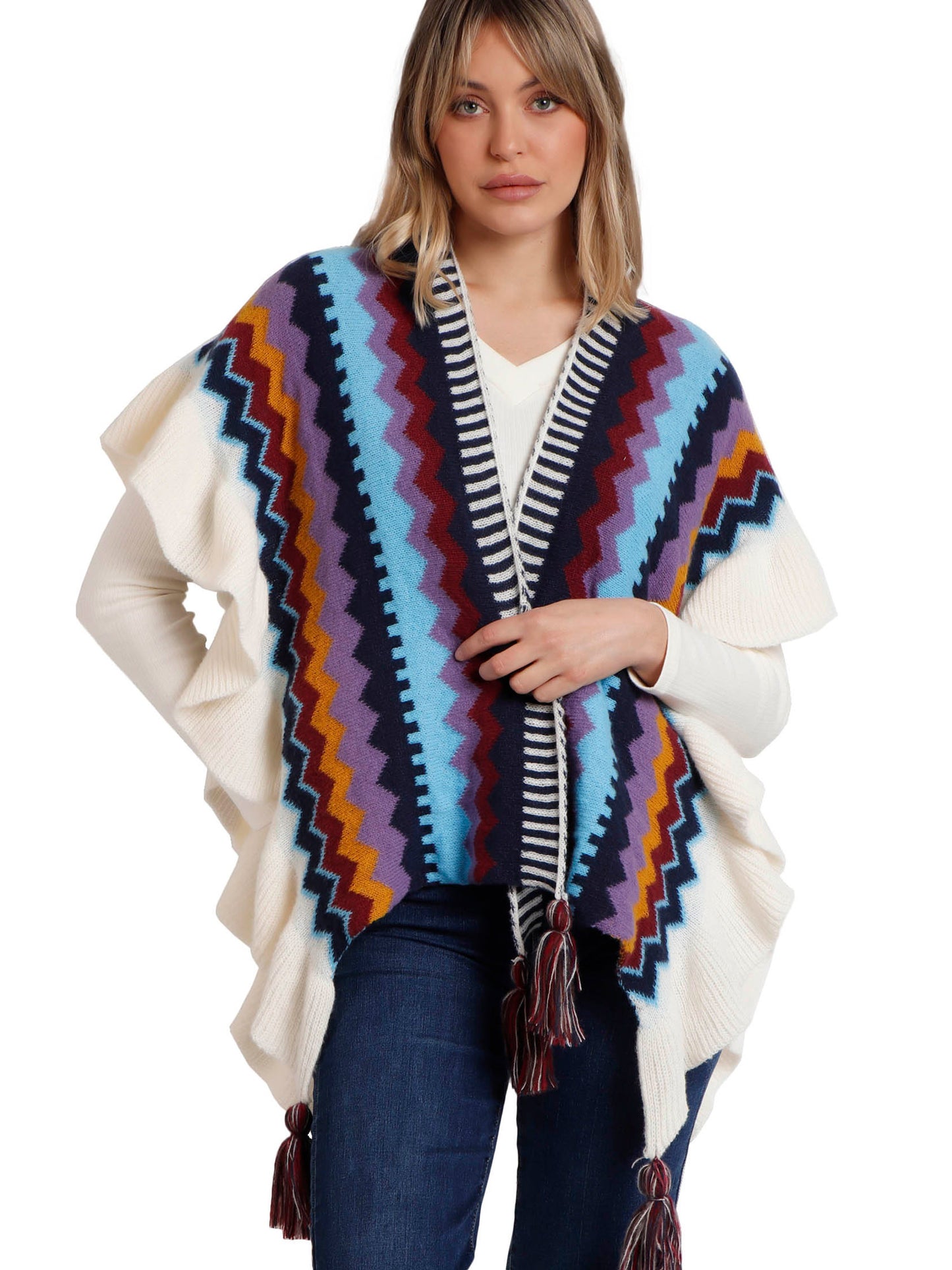 Poncho ouvert Volantes Admas