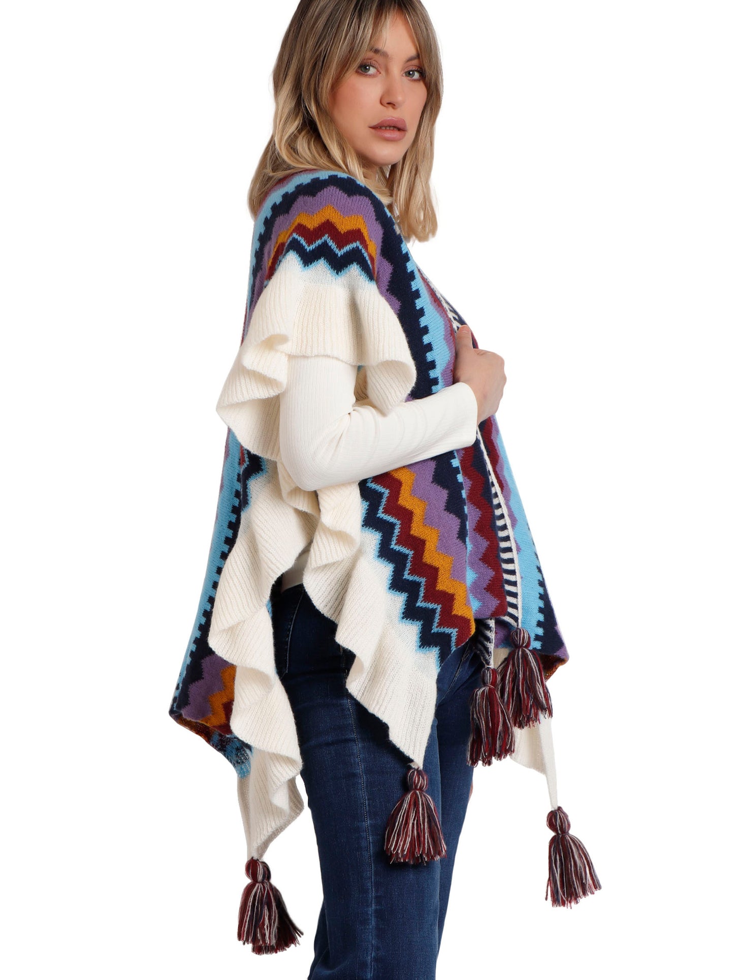 Poncho ouvert Volantes Admas