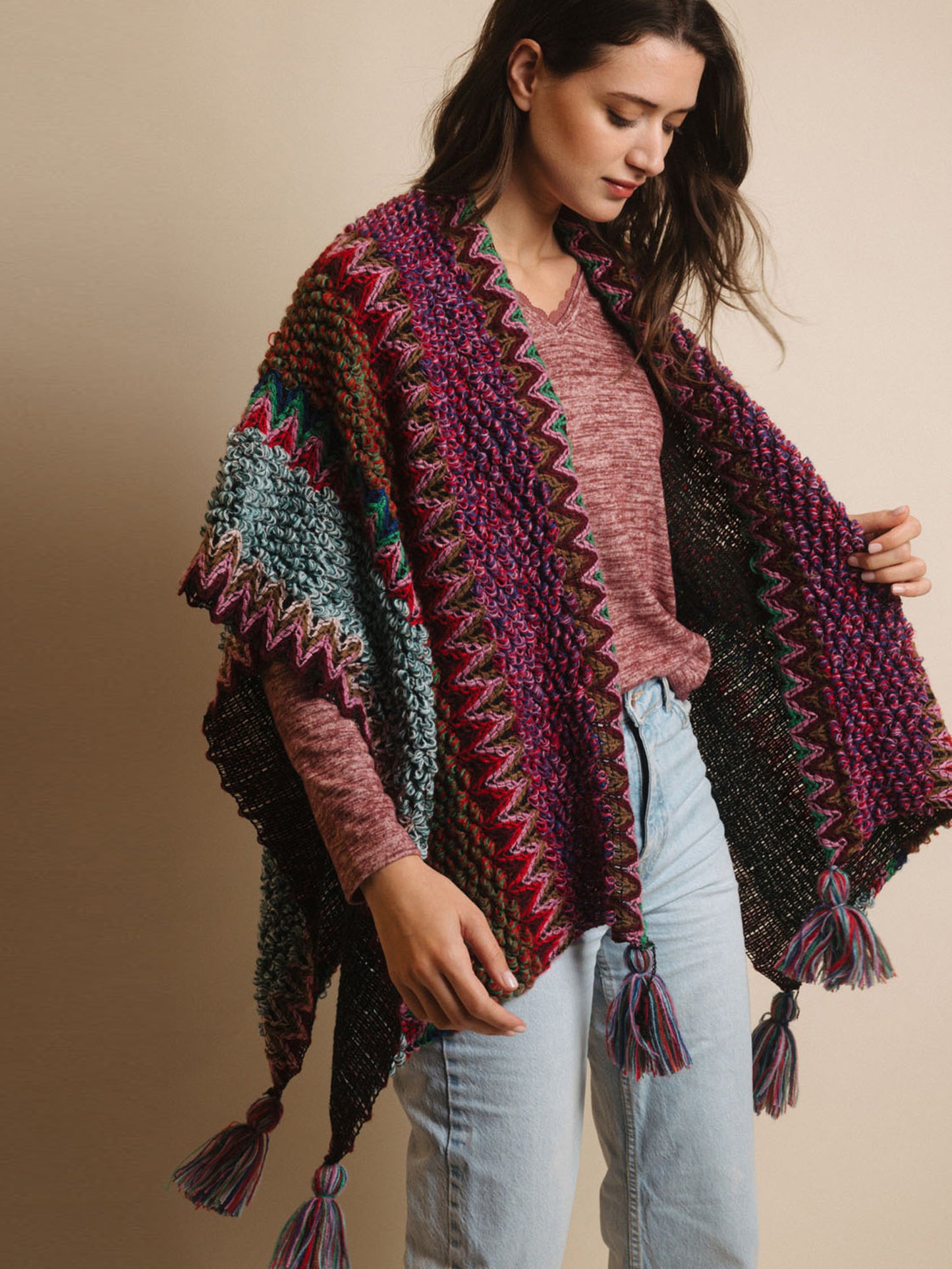 Poncho ouvert Azteca Admas