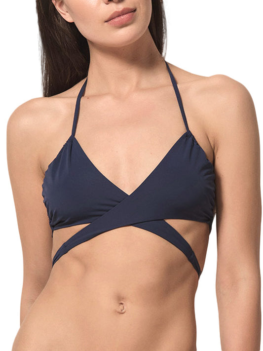 Haut maillot de bain triangle convertible Blue Sense Luna Splendida bleu