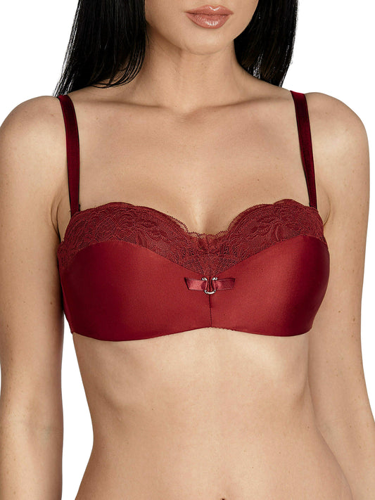 Soutien-gorge bustier bandeau Primerose bordeaux Ajour