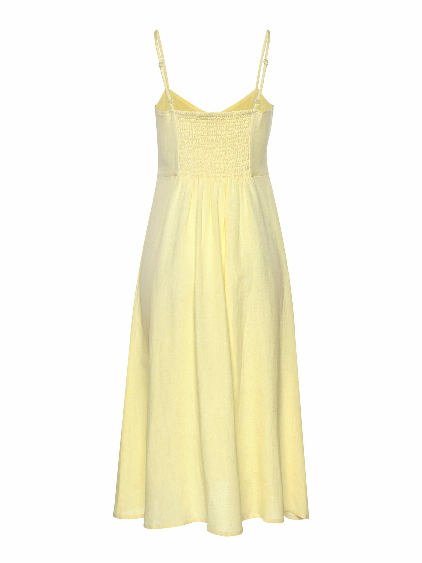 Robe estivale longue Leinen jaune Lascana