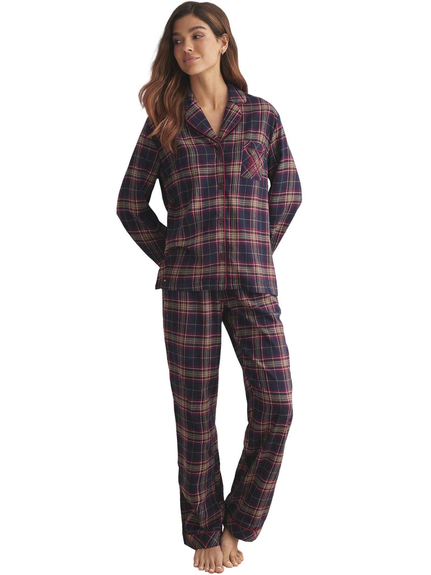 Pyjama pantalon chemise manches longues PLAID Selmark