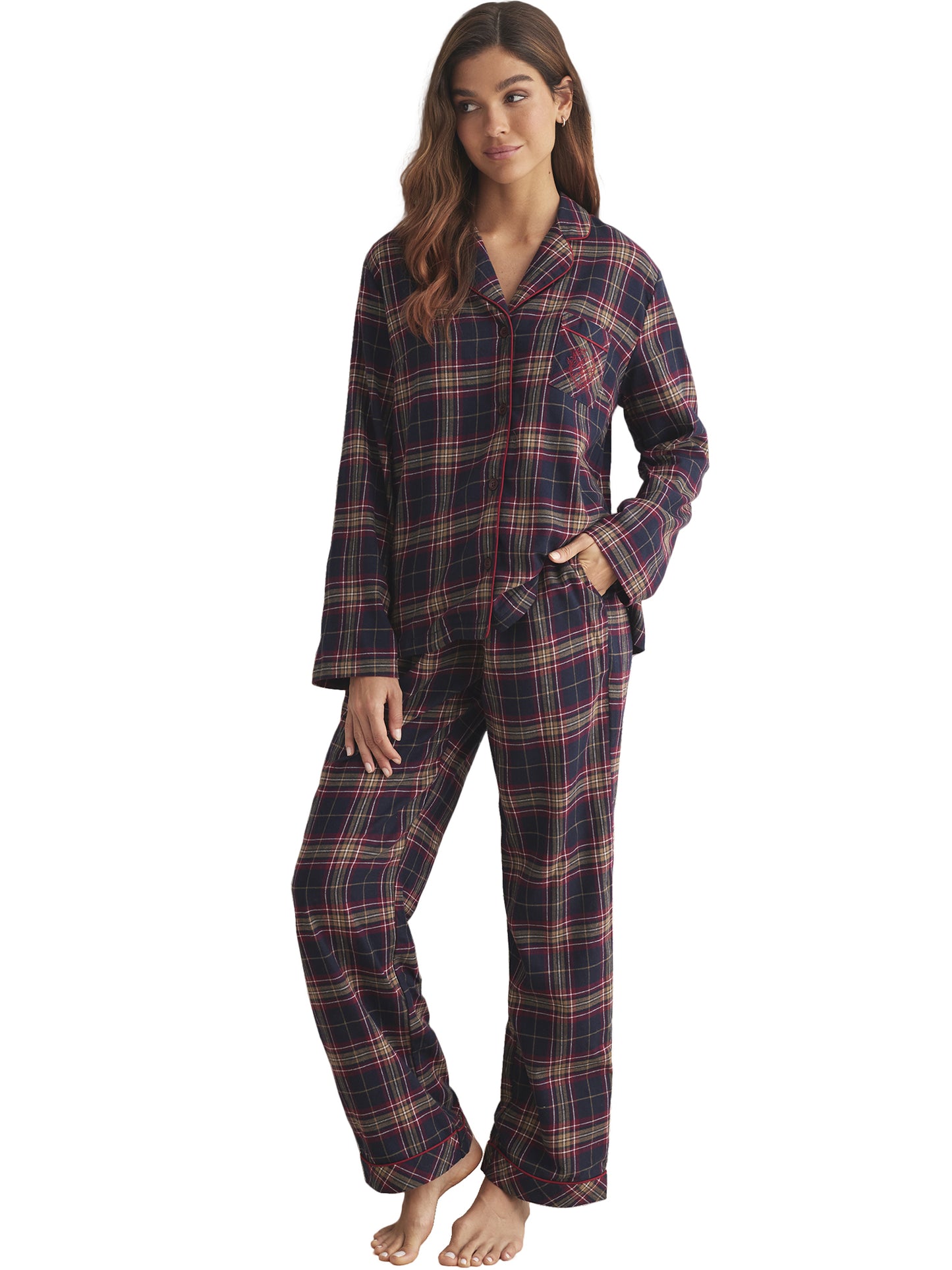 Pyjama pantalon chemise manches longues PLAID Selmark