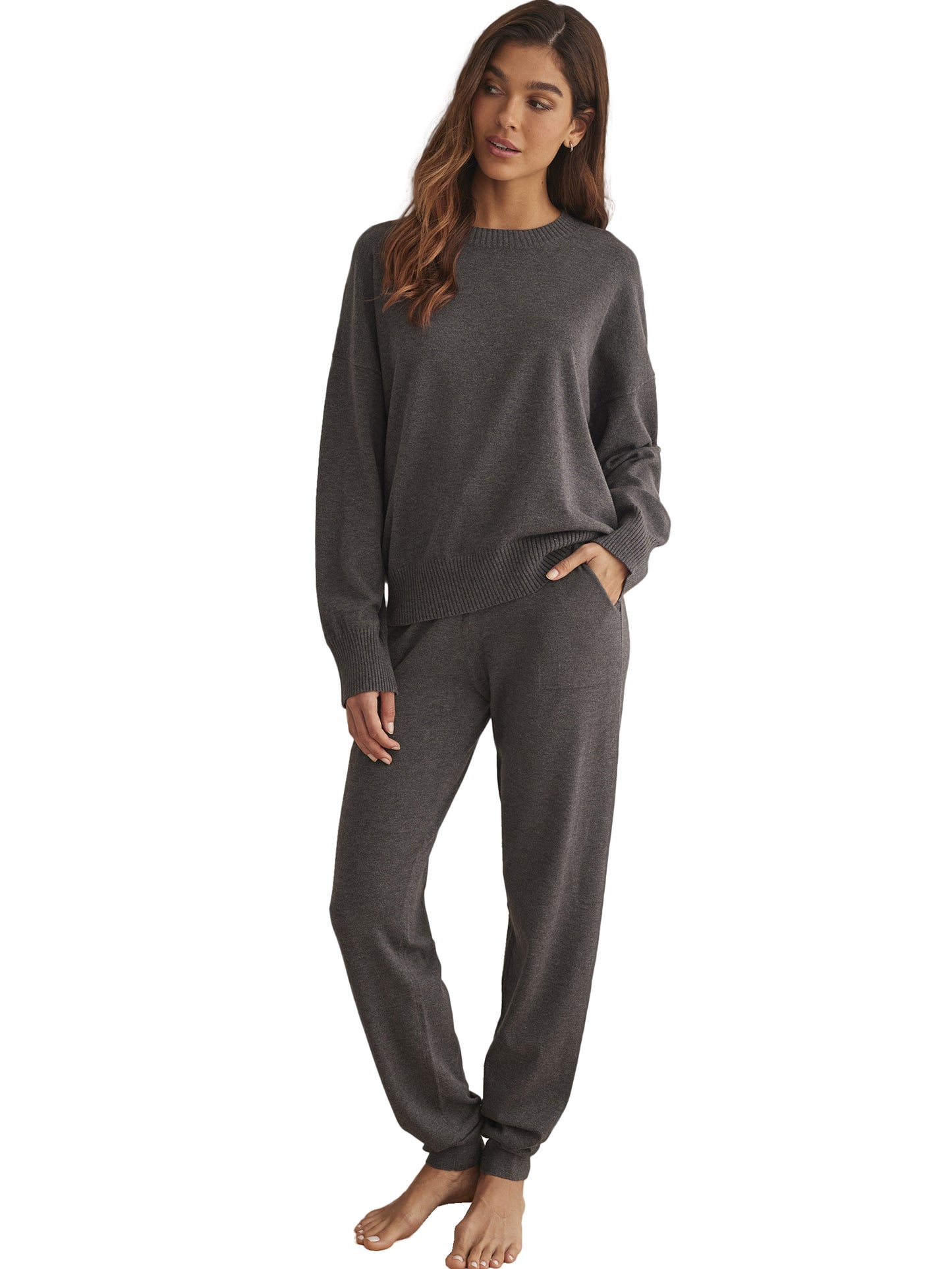 Tenue détente et intérieur pyjama pantalon top col rond TRICOTP98 Selmark