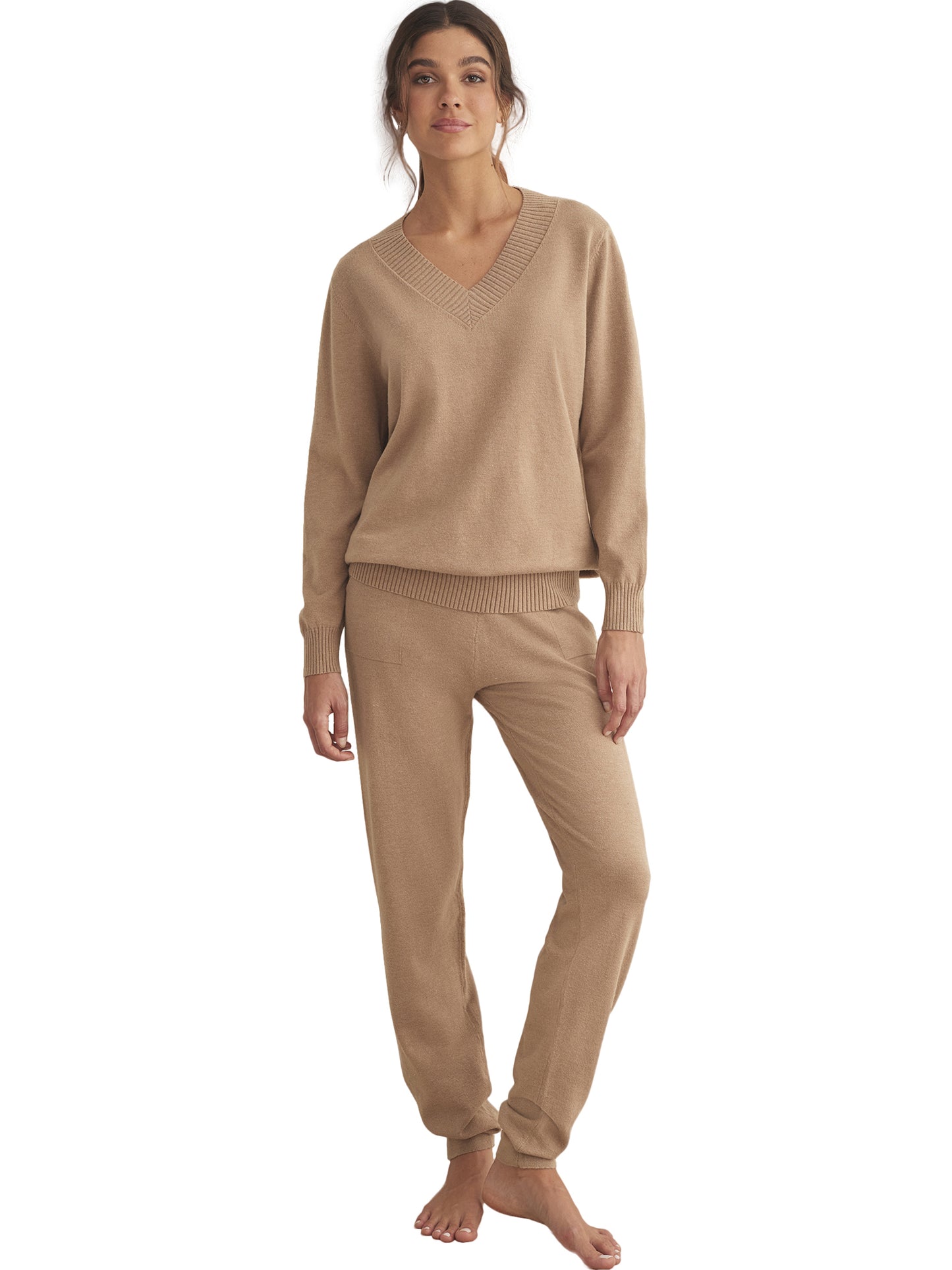 Tenue détente et intérieur pyjama pantalon top col V TRICOTP98 Selmark