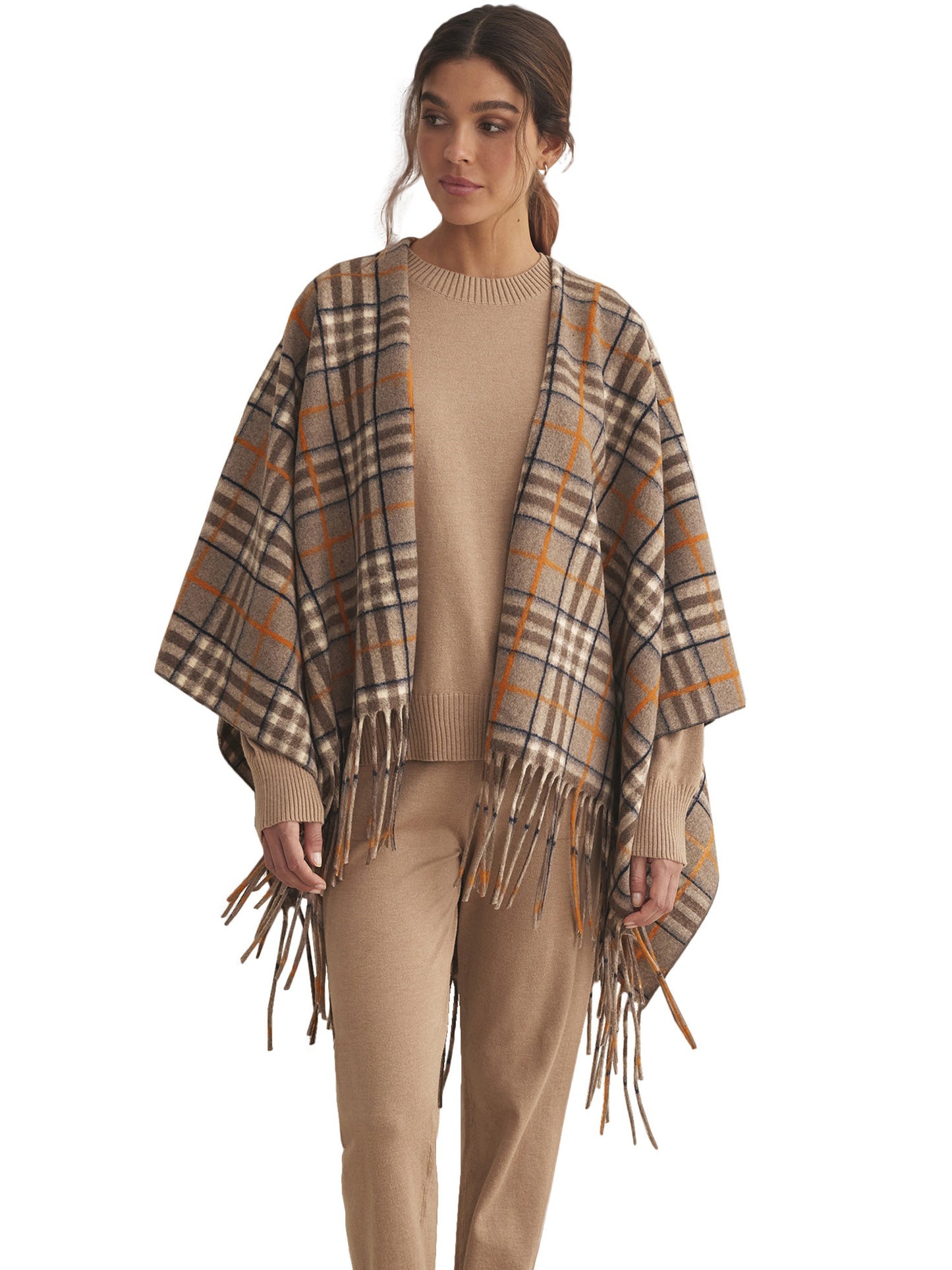 Poncho Camel Cuadros COMPLEMENTOS Selmark