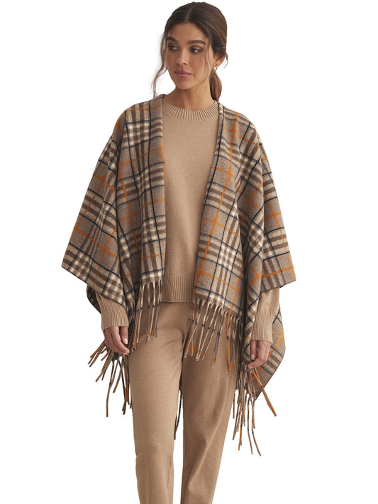 Poncho Camel Cuadros COMPLEMENTOS Selmark