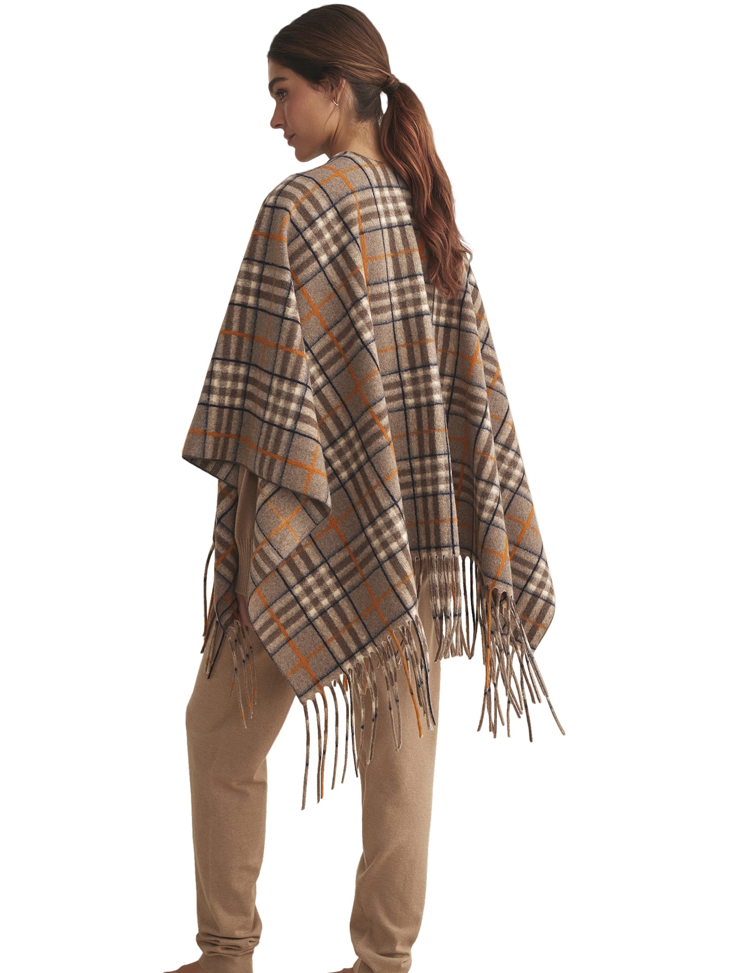 Poncho Camel Cuadros COMPLEMENTOS Selmark