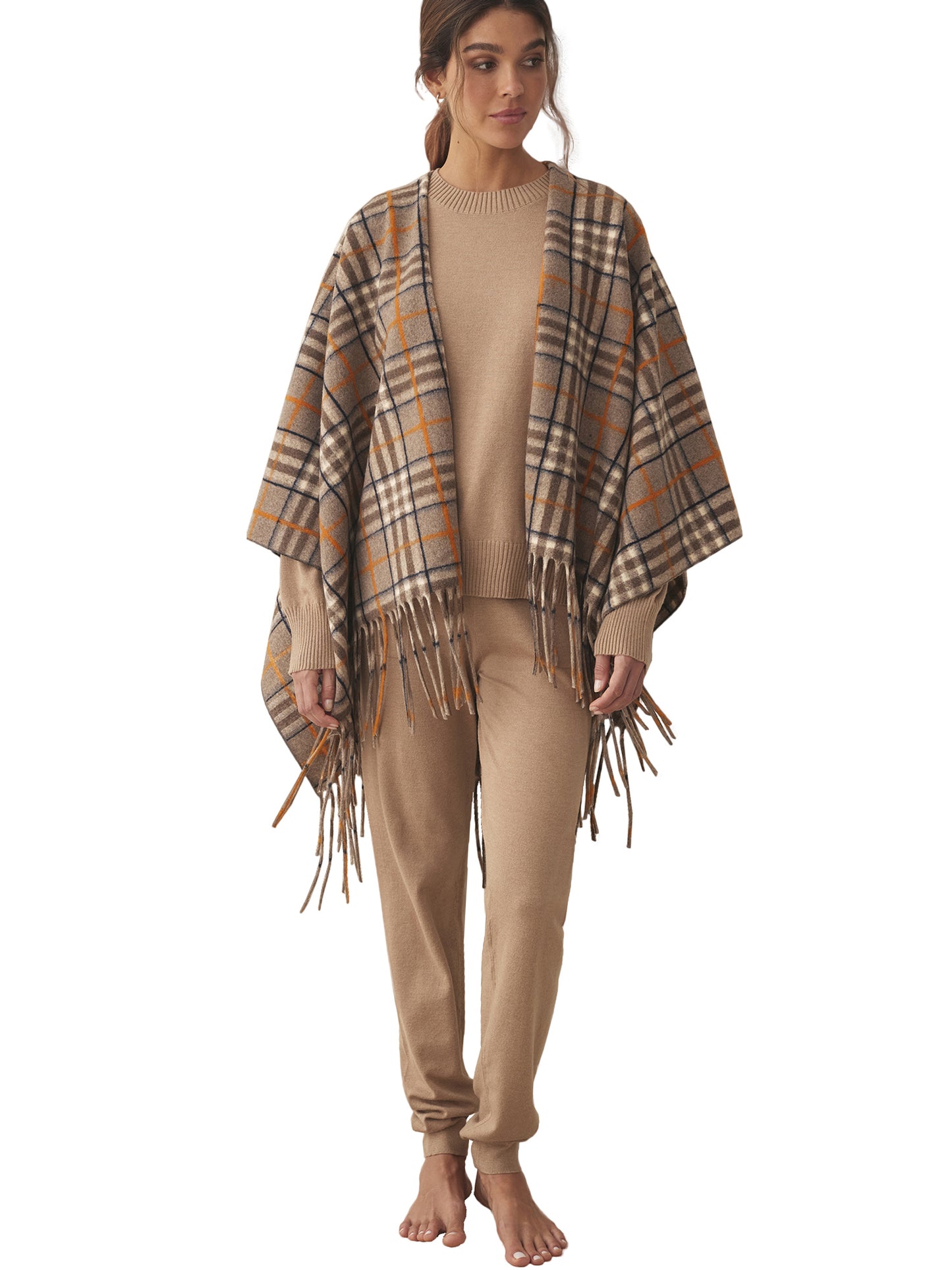 Poncho Camel Cuadros COMPLEMENTOS Selmark