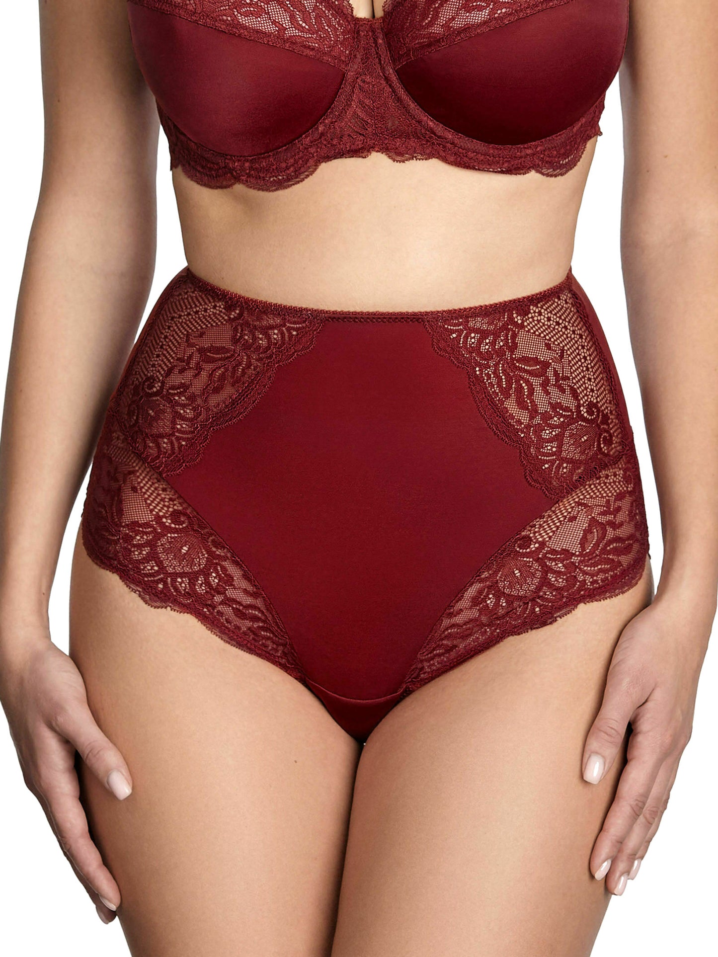 Slip taille haute Primerose bordeaux Ajour