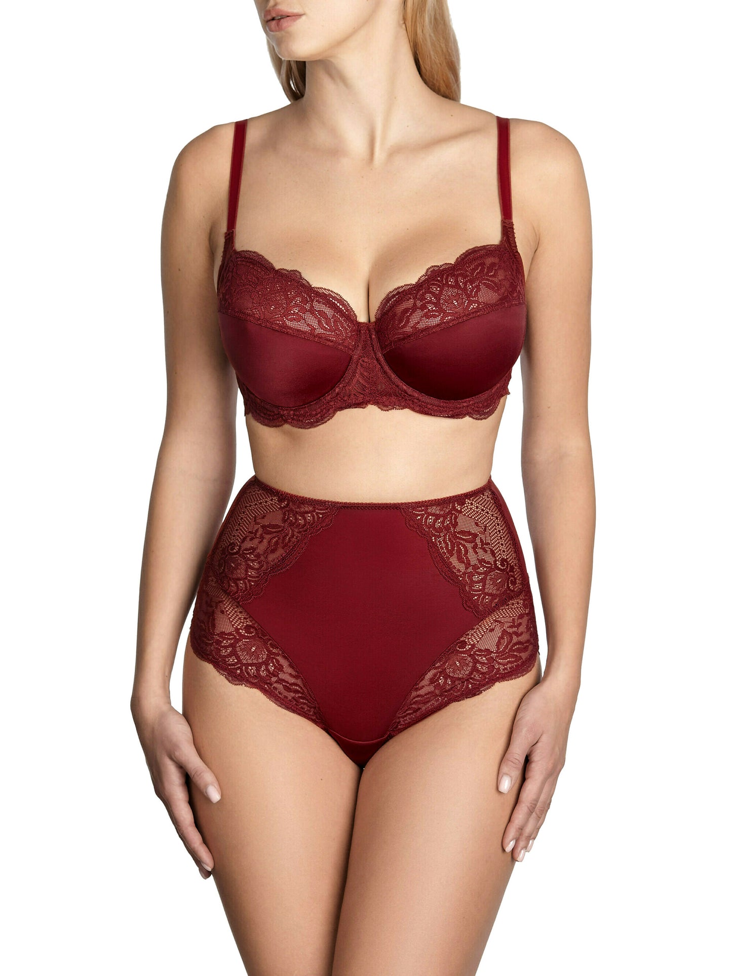 Slip taille haute Primerose bordeaux Ajour